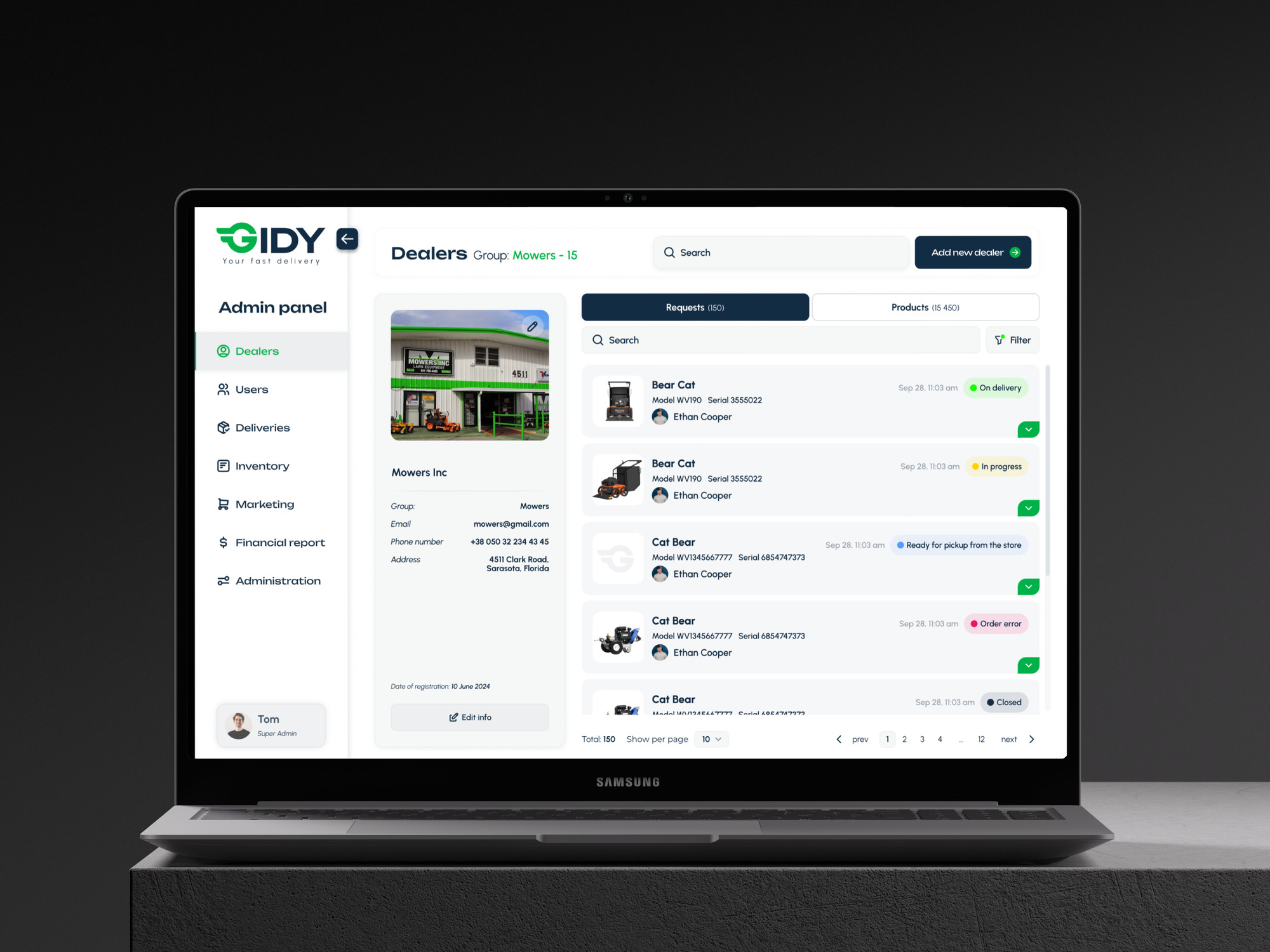 GIDY — B2B Delivery Platform for Outdoor Equipment screenshot 2