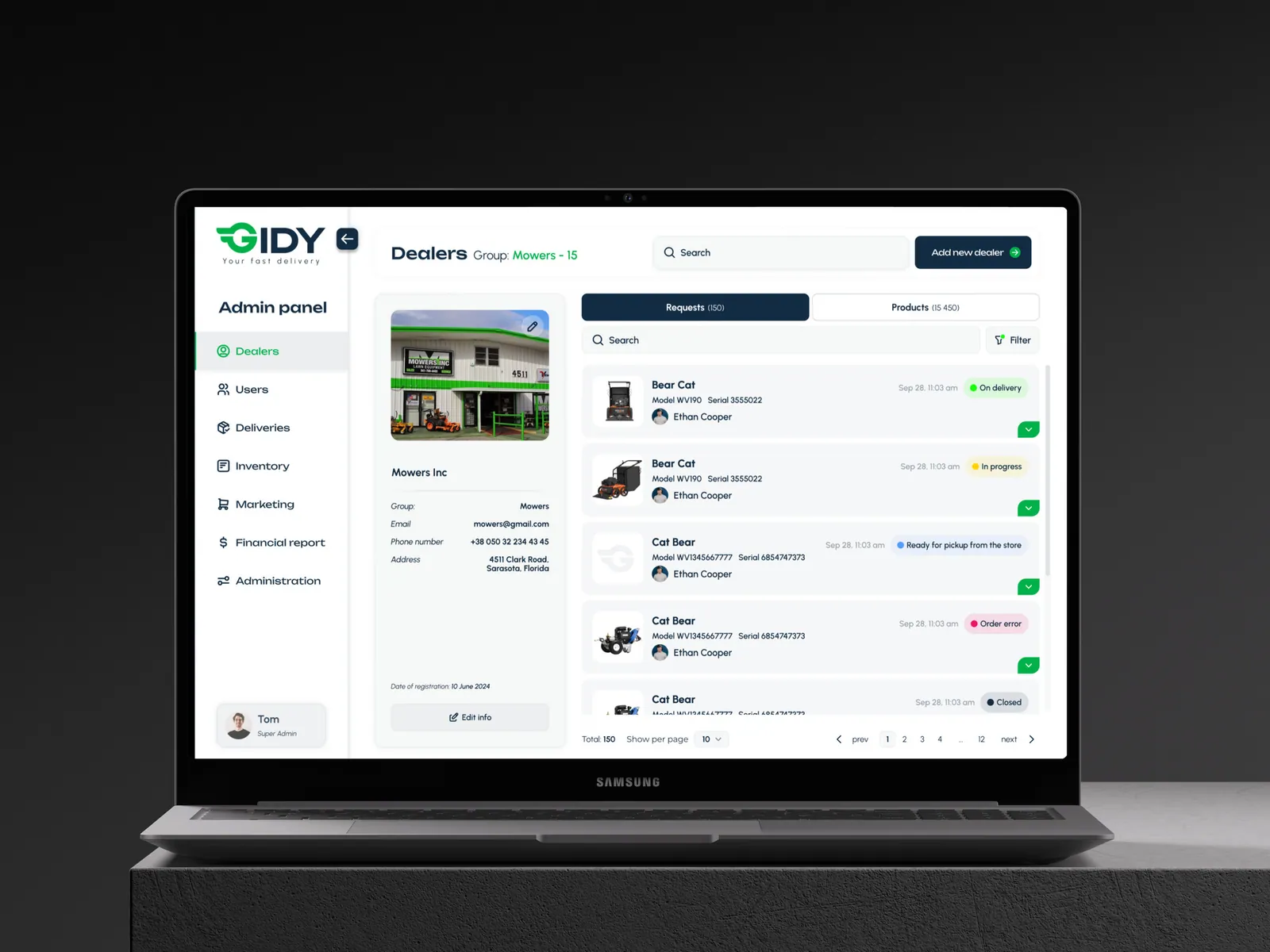 GIDY — B2B Delivery Platform for Outdoor Equipment screenshot 2