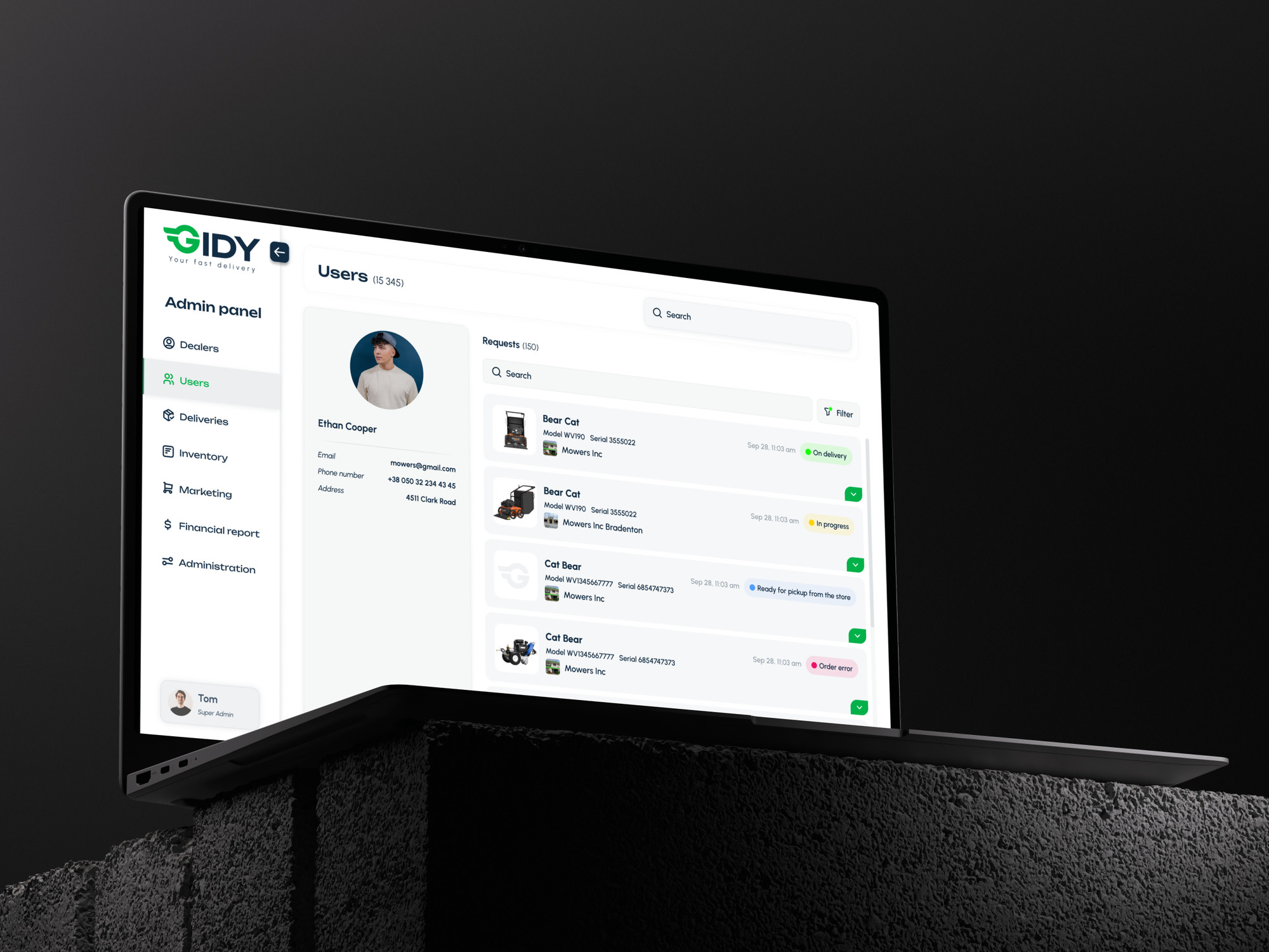 GIDY — B2B Delivery Platform for Outdoor Equipment