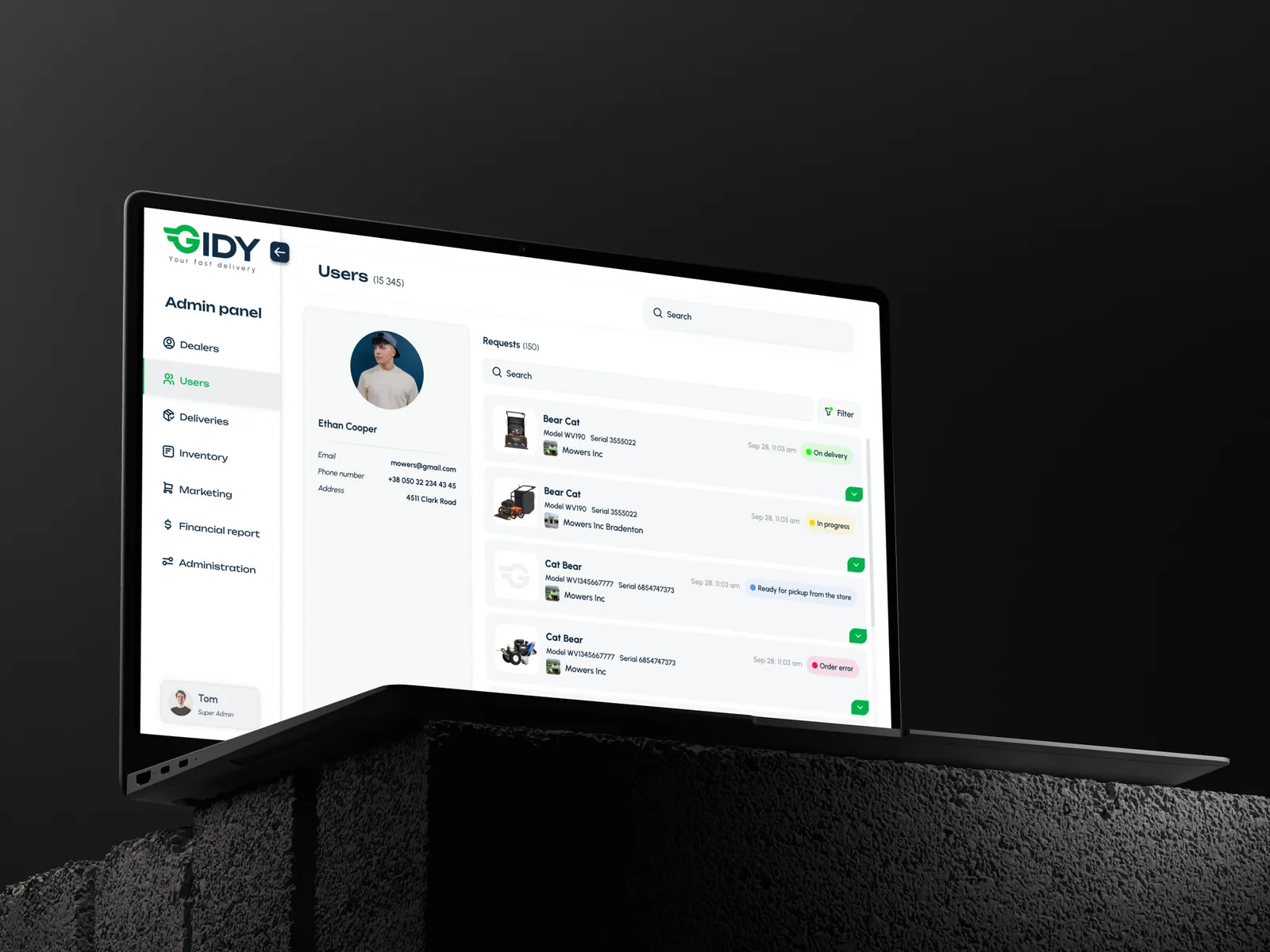 GIDY — B2B Delivery Platform for Outdoor Equipment